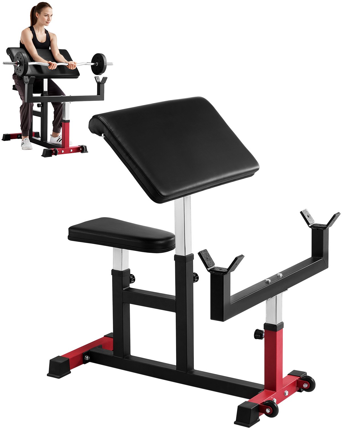 Preacher Curl Pink jõutreeningu biitsepsi masin maksimaalne koormus 200 kg koduse jõusaali varustus istuvas käes