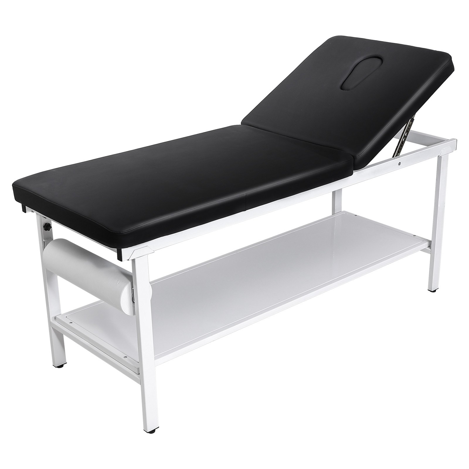 Meditsiinilaud, 227 kg koormusega meditsiiniline läbivaatusvoodi 0°–40° reguleeritava seljatoega, füsioteraapia läbivaatuslaud hoiuriiuli ja paberirullide dosaatoriga haigla- ja kliiniku taastusravikeskusesse