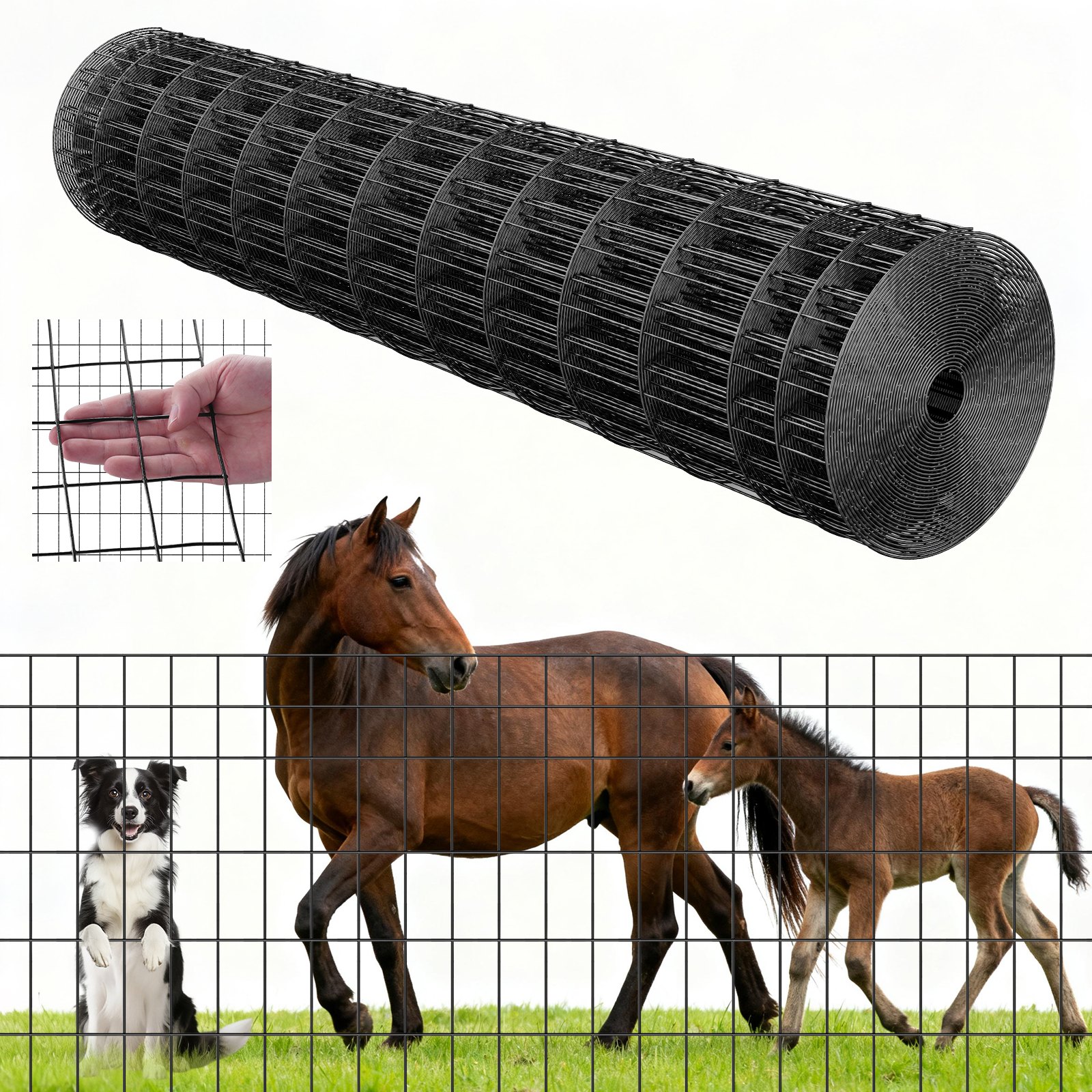 Taluaed 122 cm x 15 2 m 5 1 x 10 2 cm silmaga 14-gabariidiline tsingitud terasest traataed veistele sigadele ja