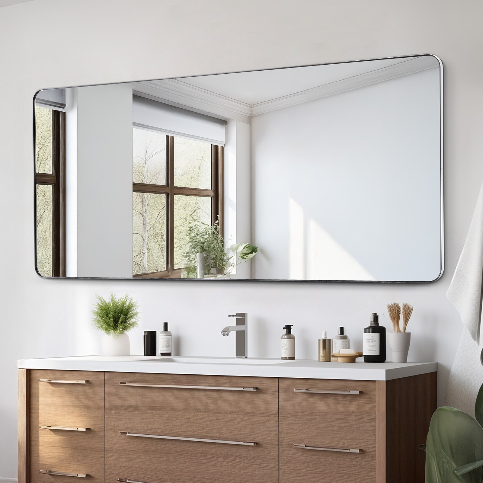 Seinale kinnitatav meigipeegel 3 8 mm paksune 81 3 x 183 cm peegel alumiiniumisulamist raami ja plahvatuskindla kilega