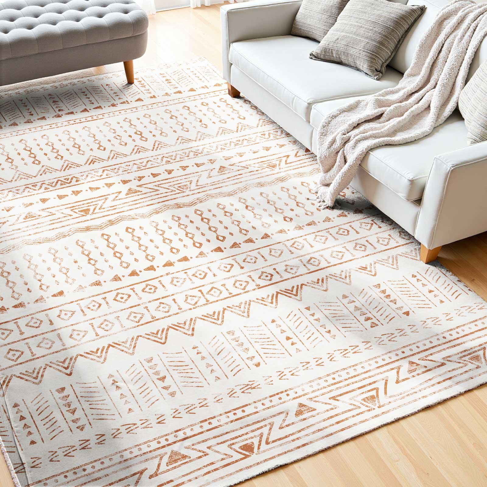 Vaip, 5 x 8 jalga suur pestav vaip, libisemiskindel ja rebenemiskindel pehme vaip, lemmiklooma- ja lapsesõbralik moodne vaip, sisematt magamistuppa, kontorisse, elutuppa, lastetuppa, esikusse, beež