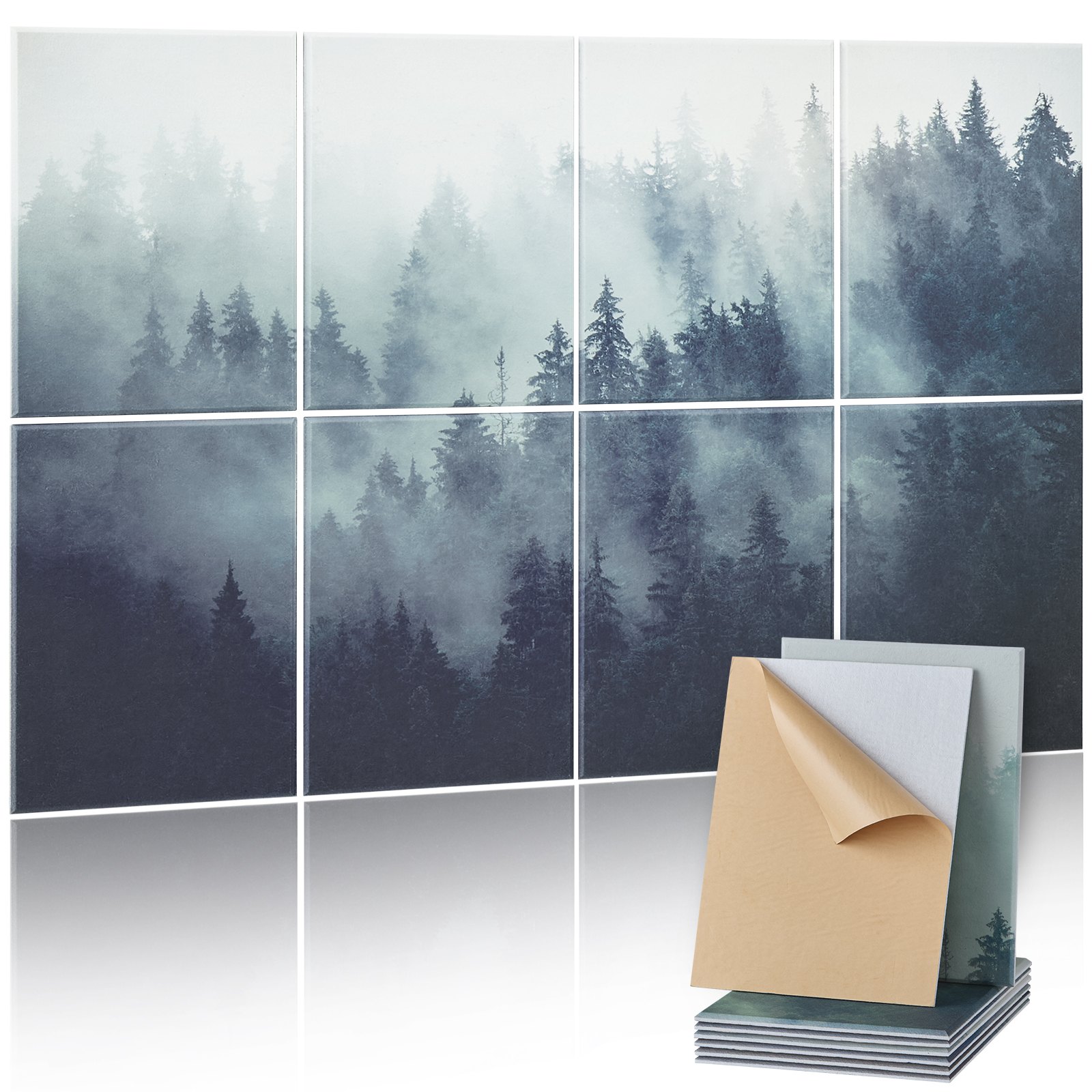 8 tk akustilisi paneele, 160 x 60 x 1 cm helikindlad seinaplaadid, isekleepuvad dekoratiivsed heli summutavad plaadid koju, kontorisse, stuudiosse, mängutuppa, teatrisse, metsa
