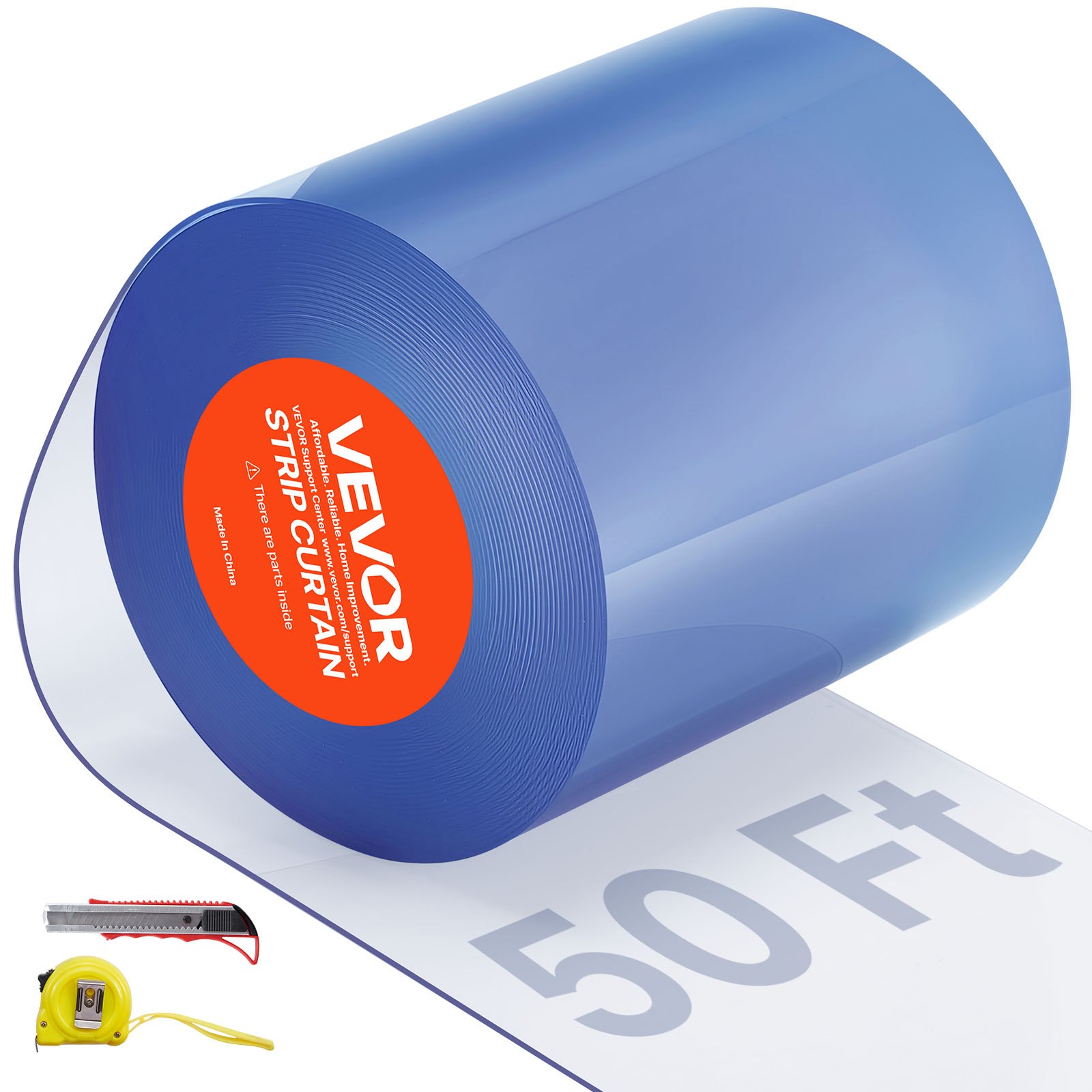 Läbipaistev PVC-kardinriba, 15 m pikk x 20 cm lai, plastist ukseriba lahtiselt rull