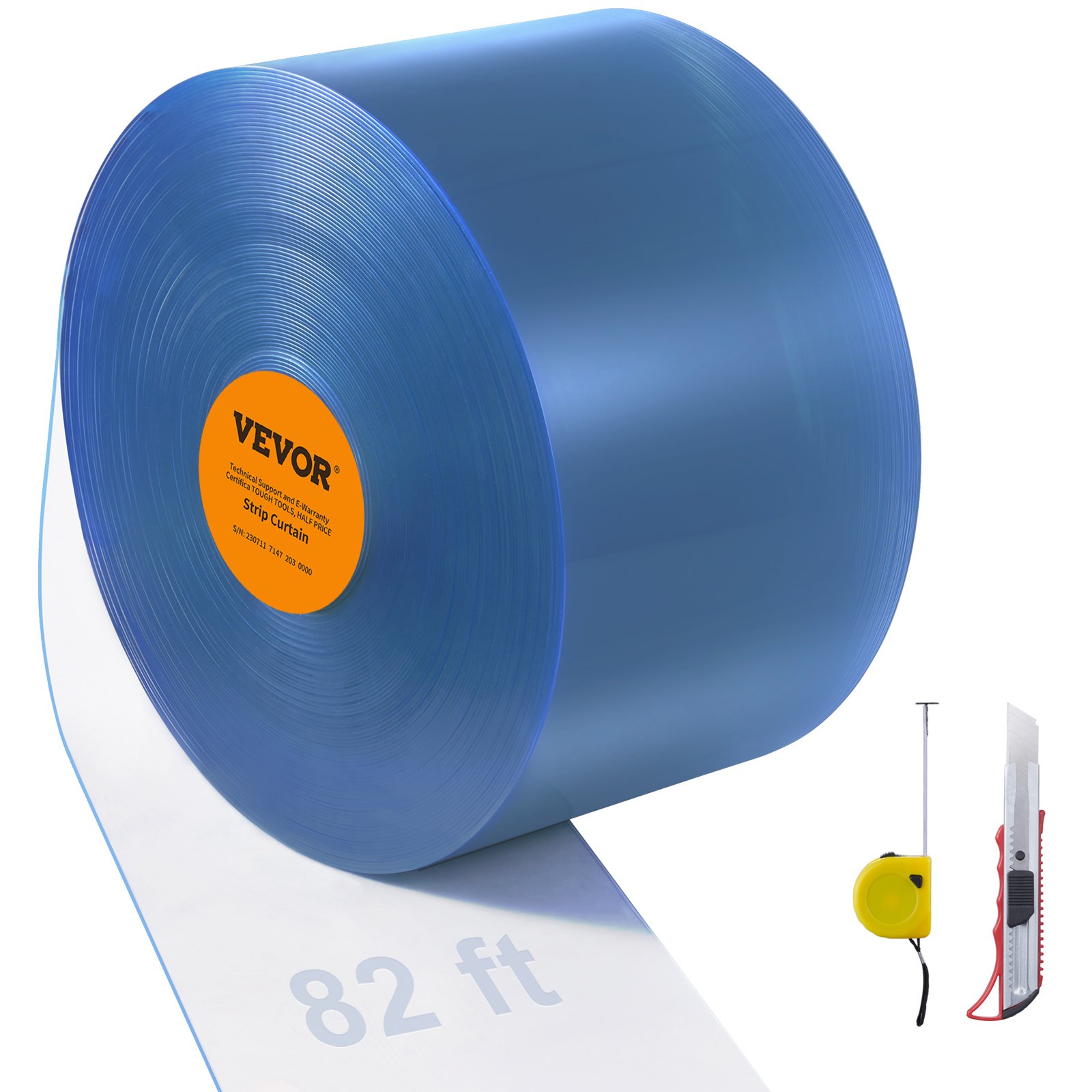 Ribakardin PVC uksekardin 2499,4 cm x 20,3 cm rulljahuti/sügavkülmik läbipaistev plast