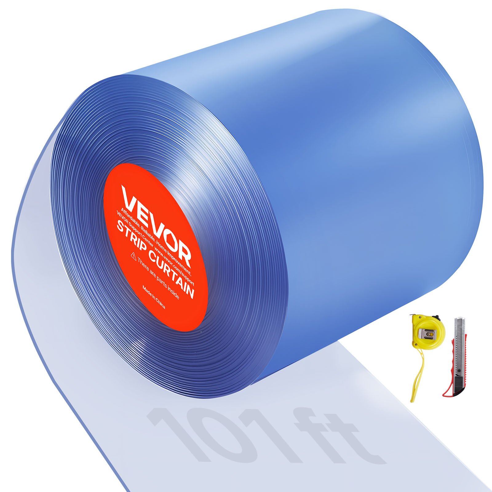 Läbipaistev PVC-ribakardin pikkus 30 8 m x laius 30 5 cm plastist ukseriba lahtiselt rullpakendis sügavkülmiku jaheda