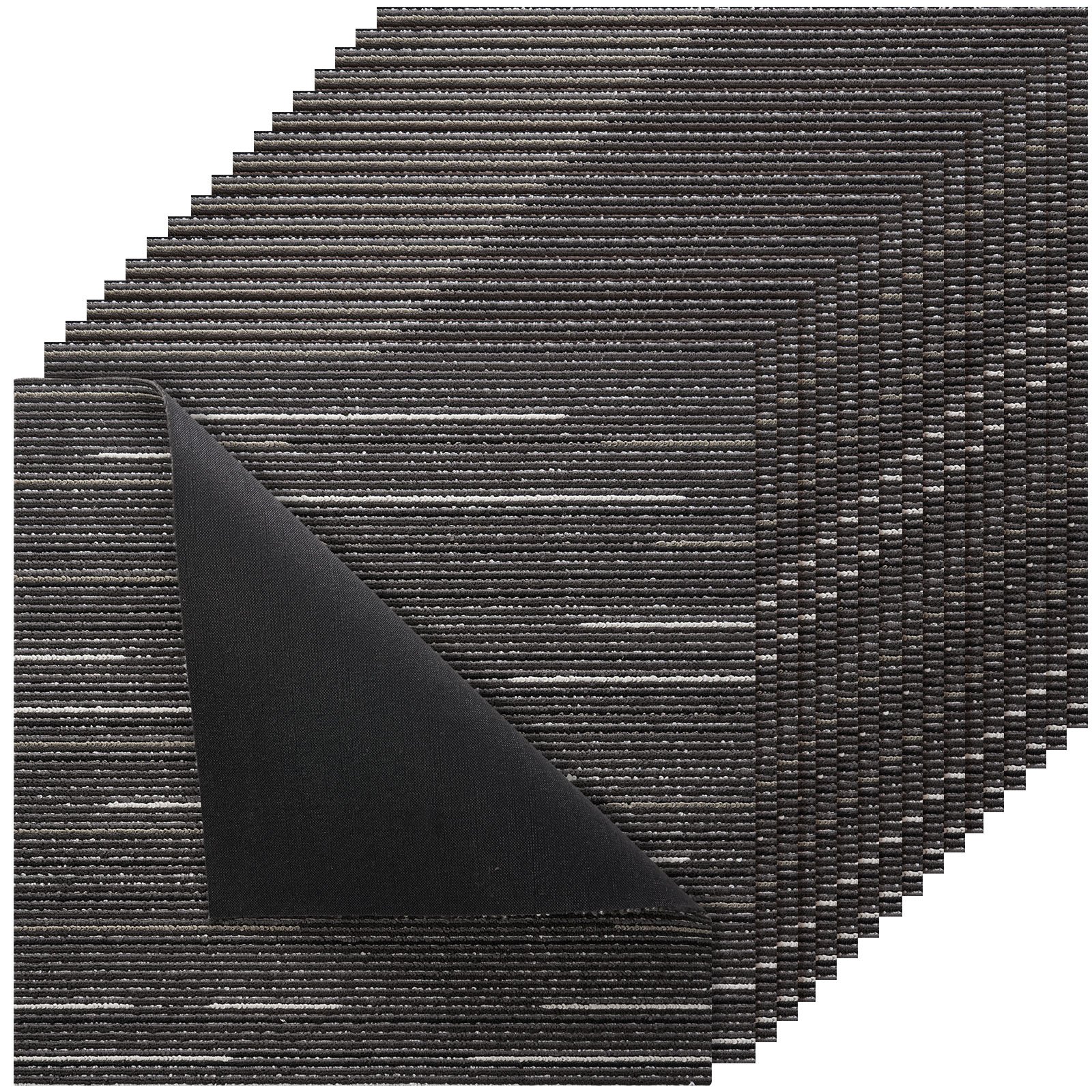 Vaibaplaadid korduvkasutatavad 610x610 mm, 24 tk moodulvaip, ruudukujuline, äripõrand pehme polsterdusega õmblusteta katteks 8,9㎡, lihtne isetegemise asendus elutuppa, magamistuppa, kontorisse, siseruumidesse, hall