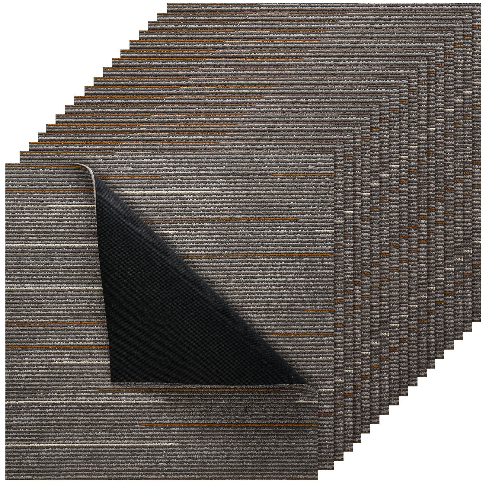 Vaibaplaadid korduvkasutatavad 610x610 mm, 24 tk moodulvaip, ruudukujuline, äripõrand pehme polsterdusega, õmblusteta katteks 8,9㎡, lihtne isetegemise asendus elutuppa, magamistuppa, kontorisse, siseruumidesse, tumepruun