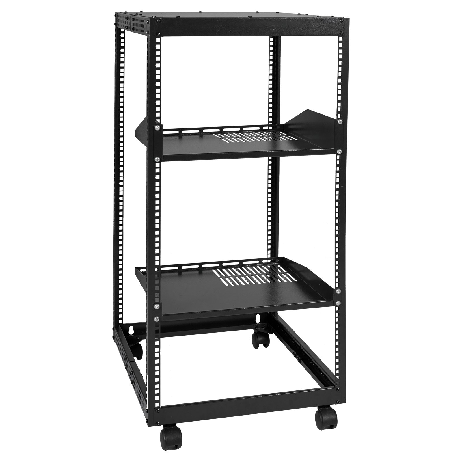 20U avatud raamiga serveririiul 58 5–101 6 cm/223–102 cm reguleeritava sügavusega vabalt seisev või seinale kinnitatav