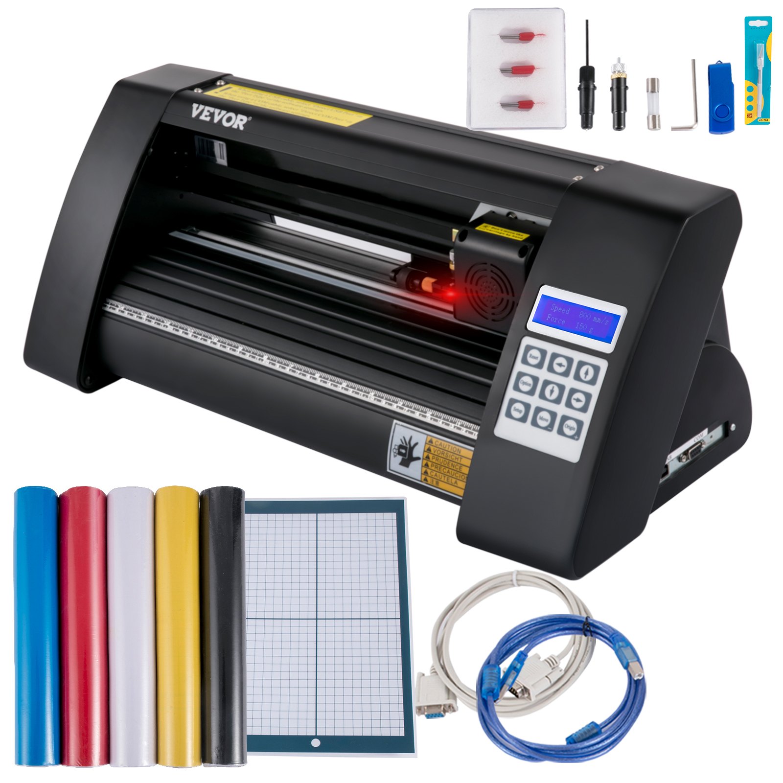 Vinüüllõikur, 375 mm vinüülplotter, LED-ekraaniga plotterlõikur