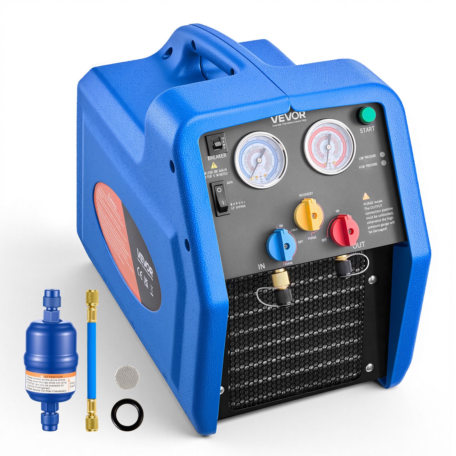 Kaasaskantav külmutusagensi taaskasutusseade 3/4 HP 220 V 50 Hz ühesilindriline vahelduvvoolu taaskasutusseade vedela