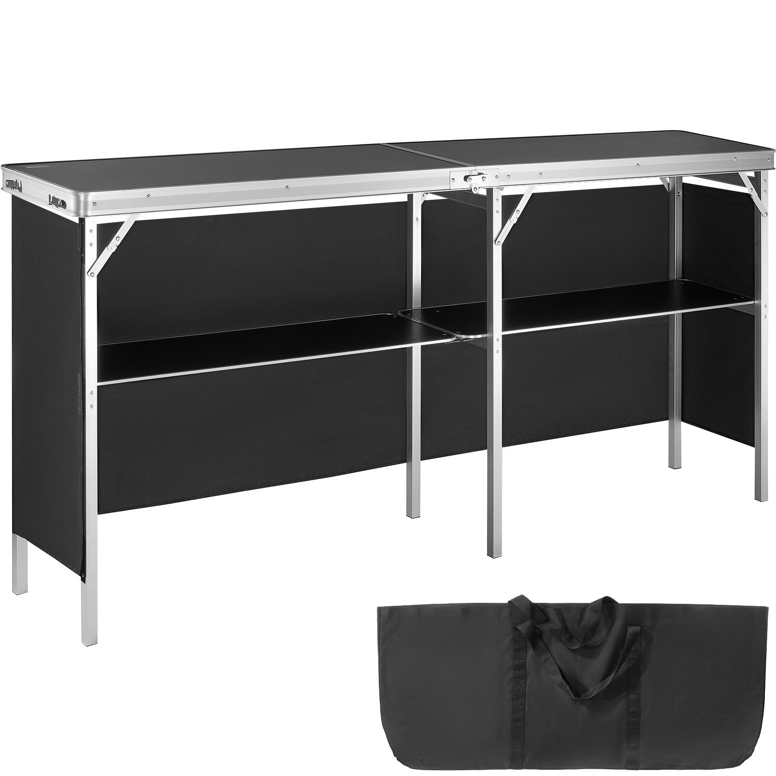 Kaasaskantav messipoodiumilaud 1980 x 385 x 880 mm näituseleti stend messiboks seinaga kokkupandav reklaamlaua