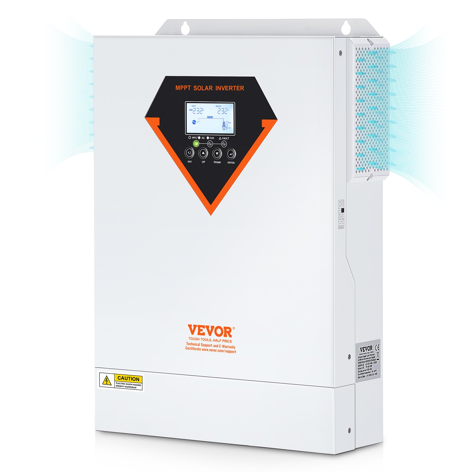 Hübriidne päikeseenergia inverter, 5500 W, puhta siinuslaine võrguväline inverterlaadija