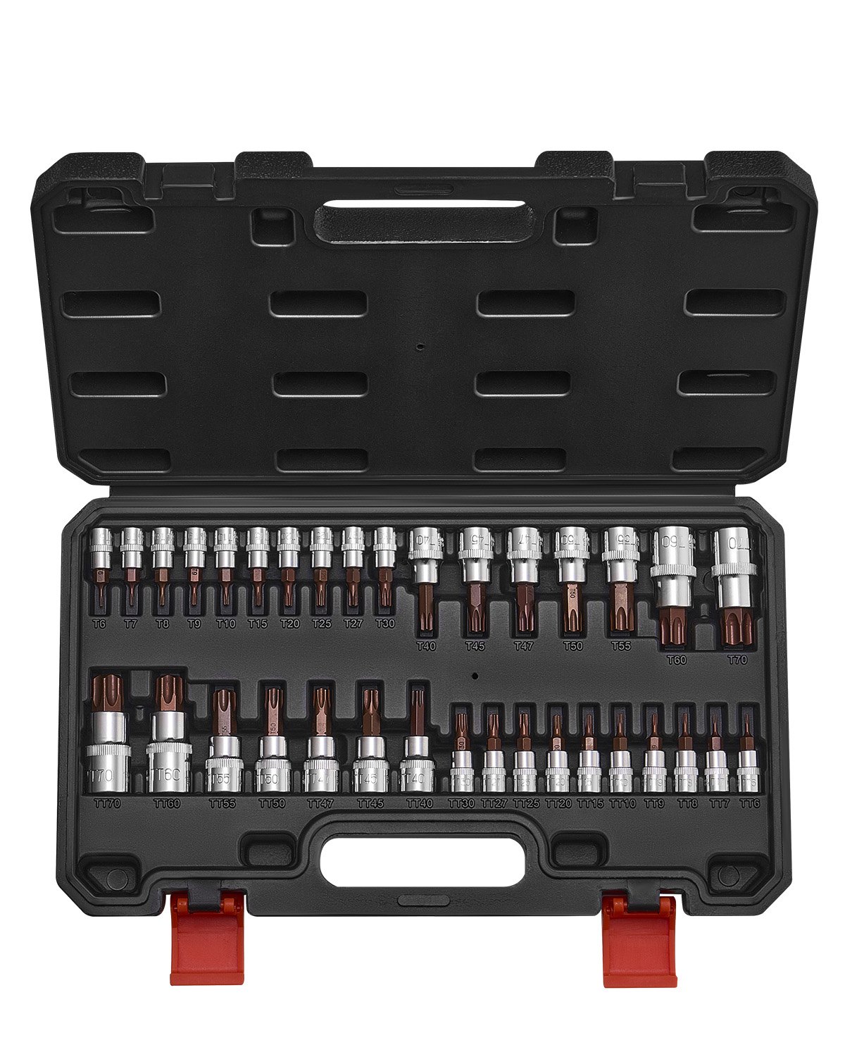 Torx-otsakute komplekt 34-osaline täistähtkujuline ja võltsimiskindel T6-T70 S2 legeerteras ja Cr-V teras 6 4 mm 9 5 mm