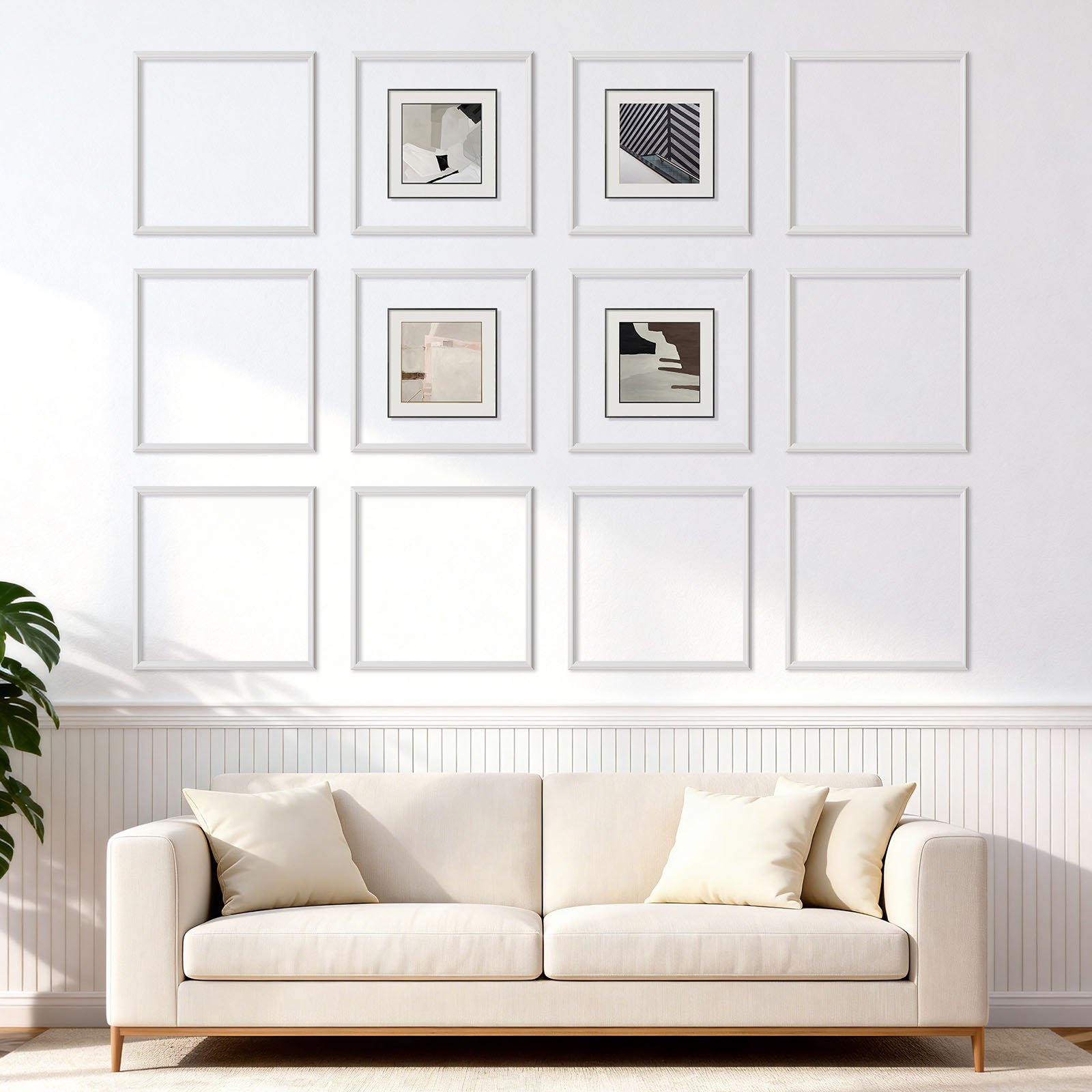 Seinaliistud 12 tk, 51 x 51 cm seinapaneelide komplekt, kerge värvitav polüstüreen