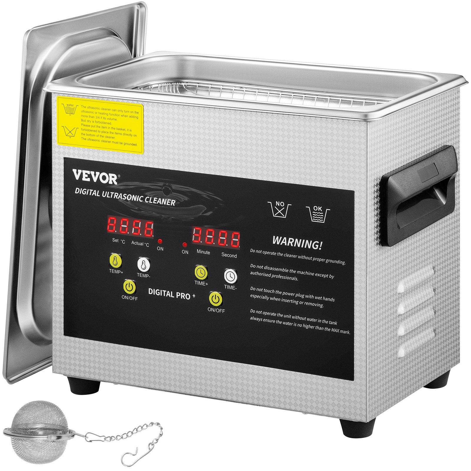 3 l täiustatud ultraheli puhasti (200W kütteseade, klaaside osade puhastamiseks