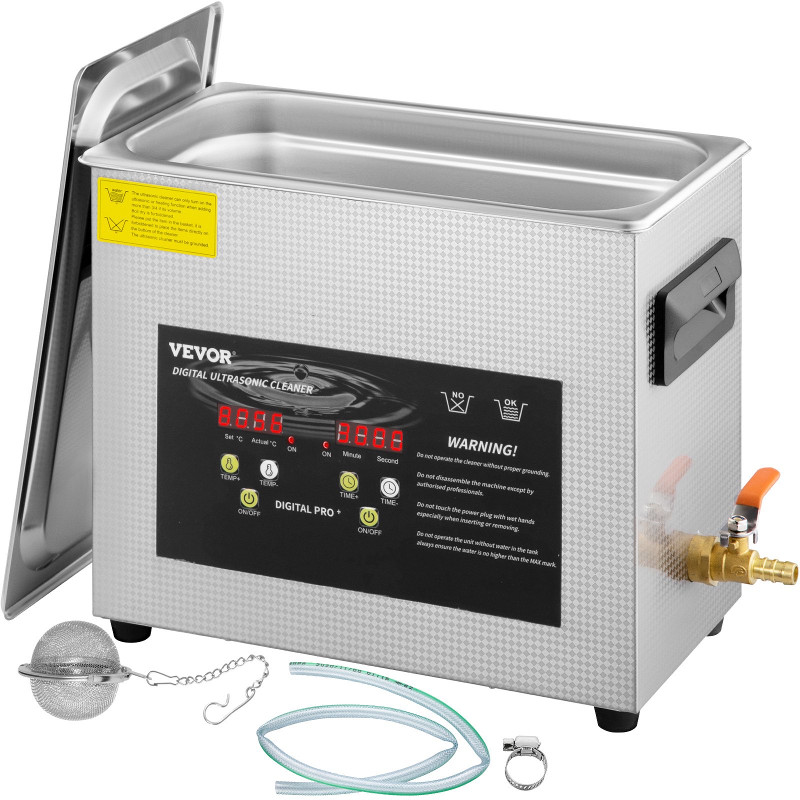 6 l täiustatud ultrahelipuhasti (400W kütteseade, klaaside ja instrumentide puhastamiseks