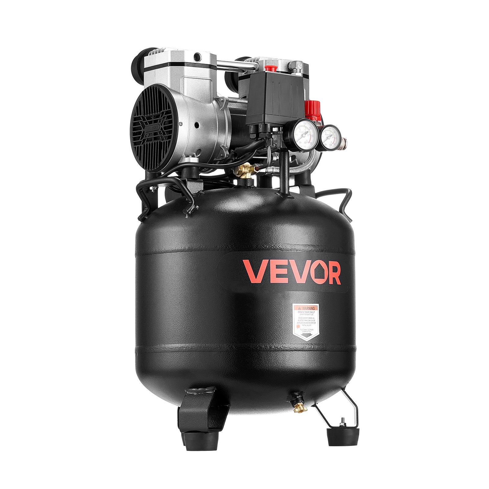 30L õhukompressor 1 5 kW 113 l/min rõhul 6 2 baari. Õlivaba kompressoripaak autoremondiks rehvide pumpamiseks