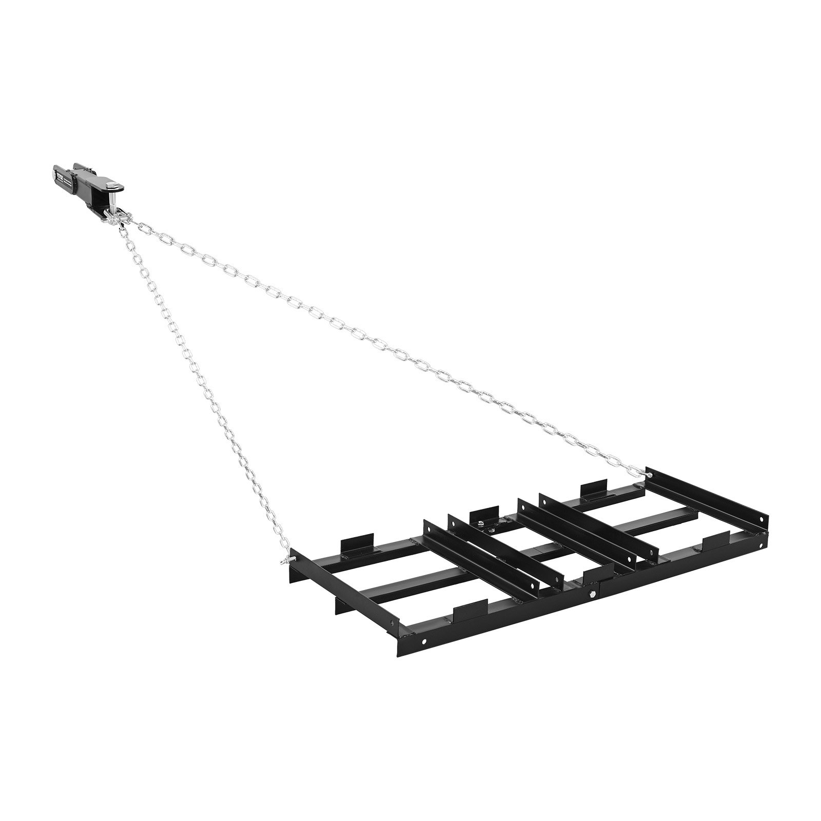 Lohisev äke, 122 x 50 cm, järelveetav teehöövel reguleeritava laiuse ja 22,7 kg kandevõimega, vastupidav muru tasandamise reha, tsingitud terasest kruusatee lohistamine, sobib ATV-dele, UTV-dele ja traktoritele