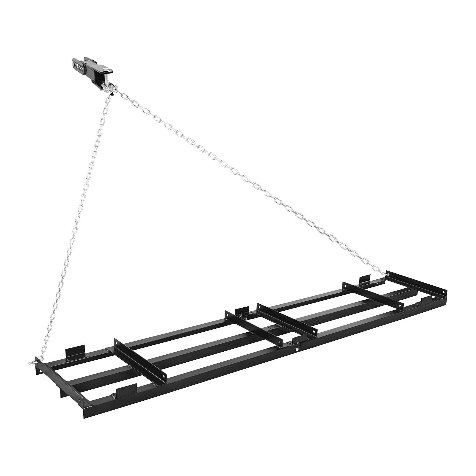 Lohisev äke, 243x50 cm, järelveetav teehöövel reguleeritava laiuse ja 22,7 kg kandevõimega, vastupidav muru tasandamise reha, tsingitud terasest kruusatee lohis, sobib ATV-dele, UTV-dele ja traktoritele