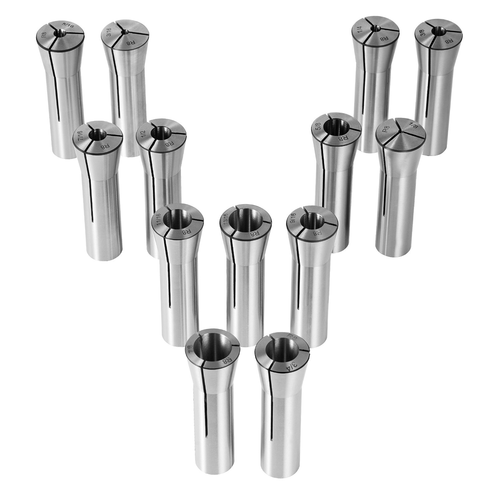 13-osaline täppis-R8 padrunikomplekt, 1/20,3 cm - 7/20,3 cm