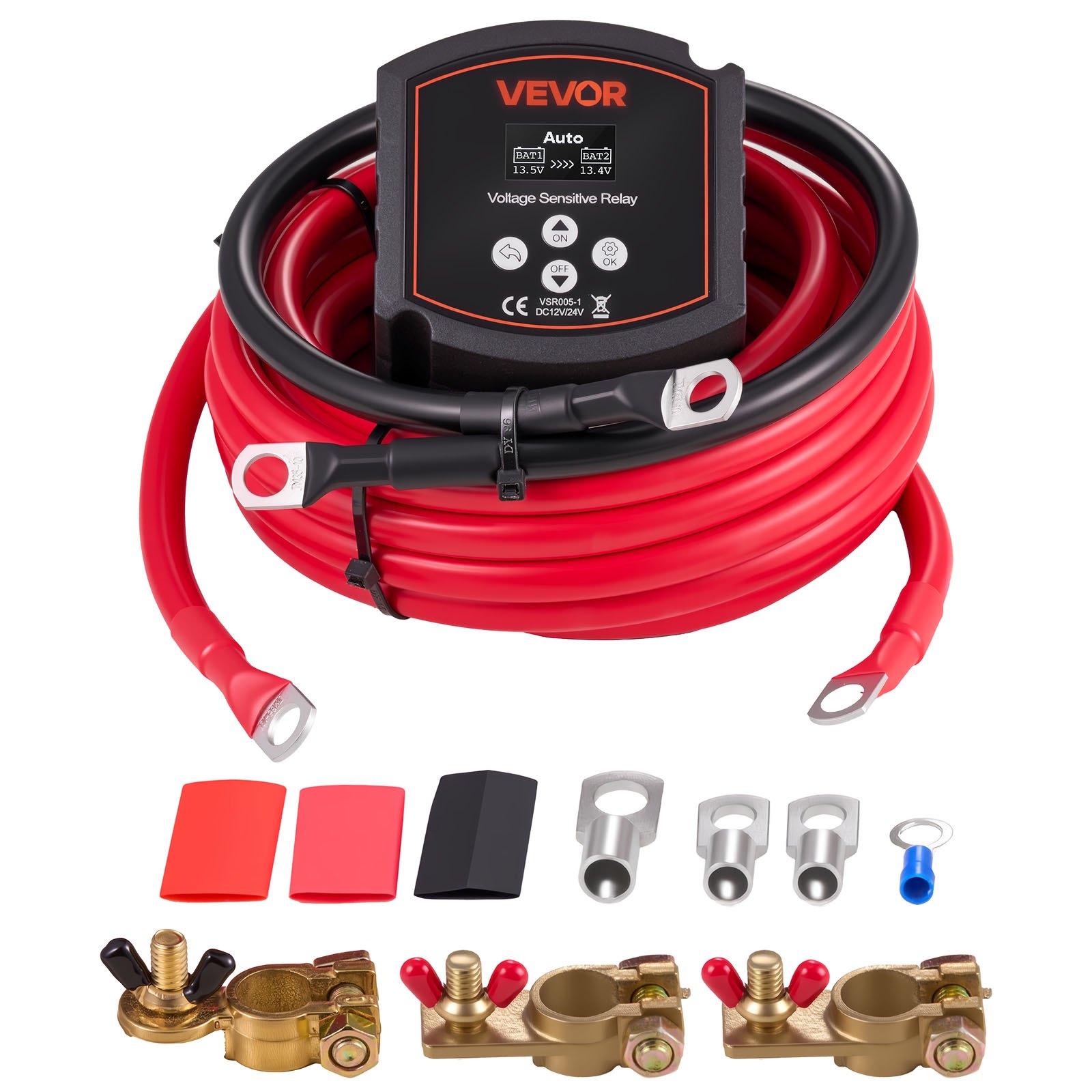 Kahekordse aku isolaatori komplekt, 12 V 300 A 33,6 mm² (2 AWG)