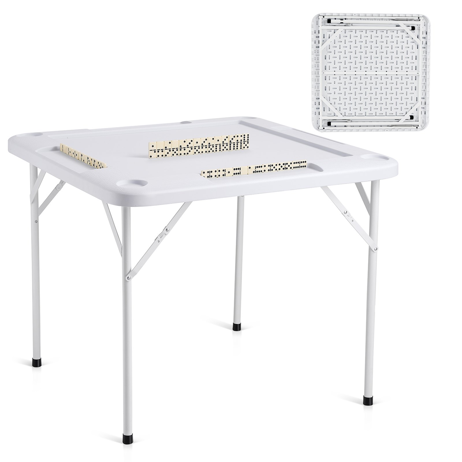 Mahjong laud kandiline 4 mängijaga kokkupandav kaardilaud 4 topsihoidja ja 4 žetoonialusega kaasaskantav