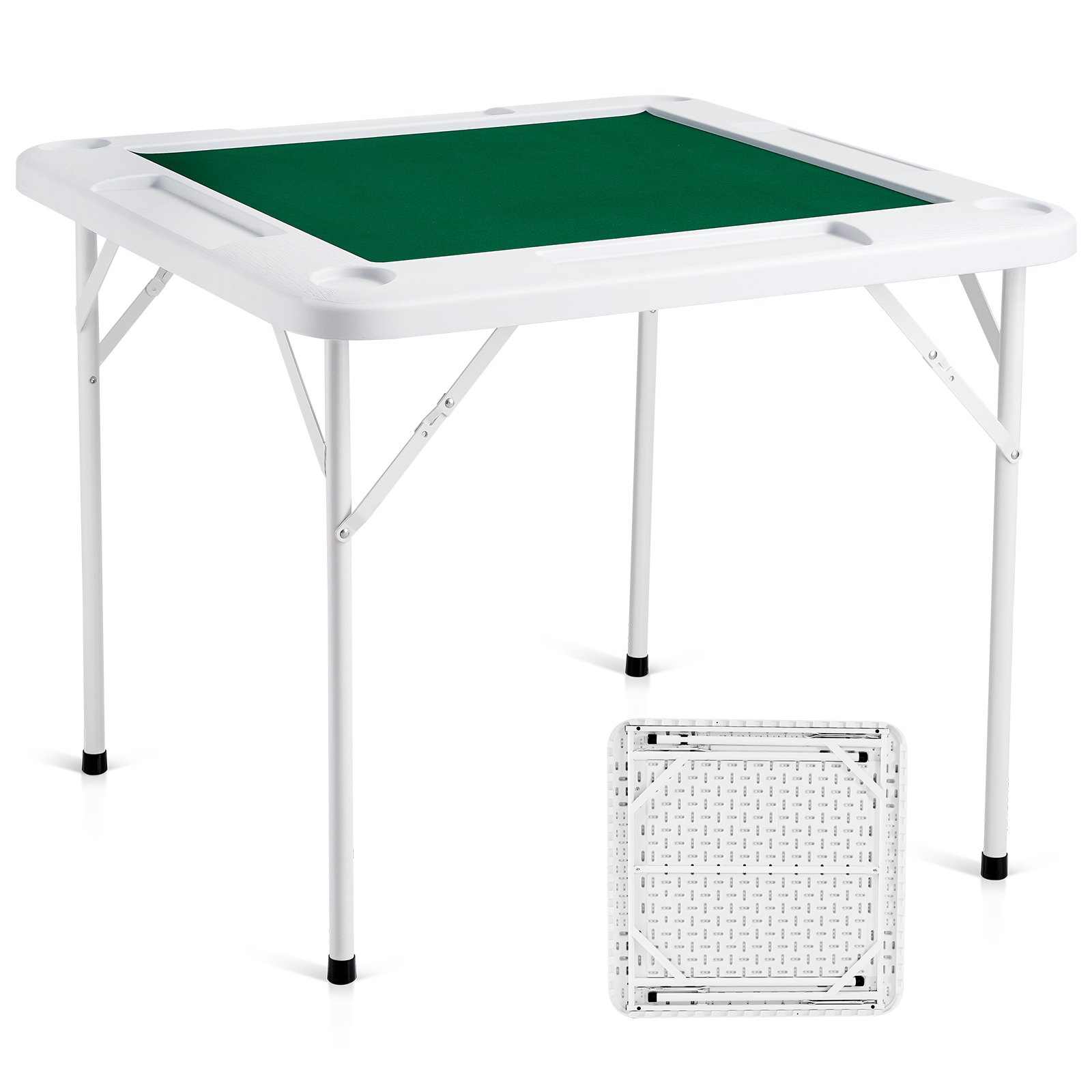 Mahjong laud 4 mängija kokkupandav doominolaud kulumiskindla rohelise lauaplaadiga kaasaskantav kandiline kaardilaud 4