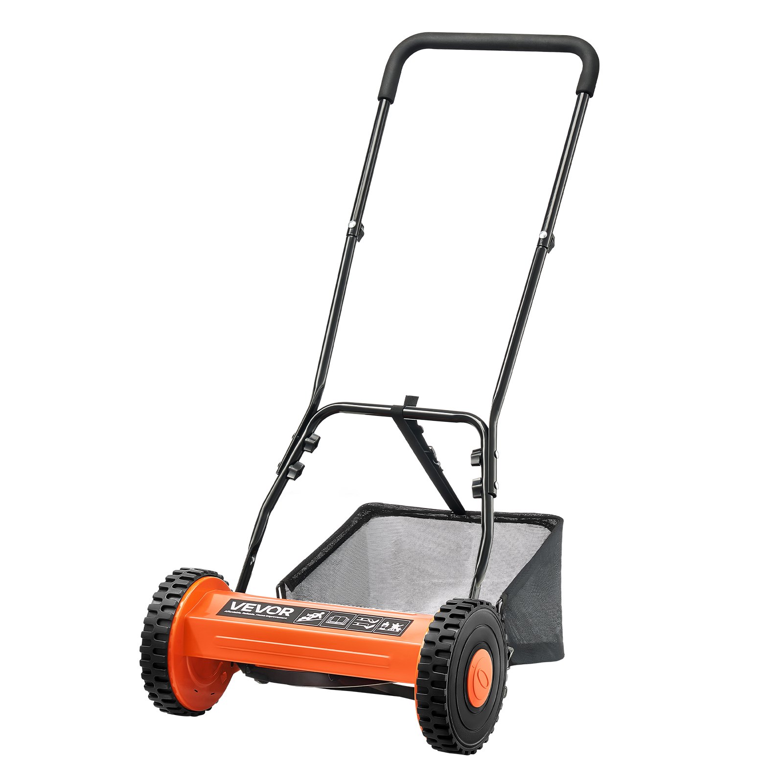 Lükandtraktor muruniiduk 35 cm, 5 teraga, manuaalne lükandtraktor ilma mootorita, 15-45 mm reguleeritav lõikekõrgus, järelkäidavad muruniidukid rohukogujaga rohelistele muruplatsidele, sissesõiduteedele ja sisehoovidele