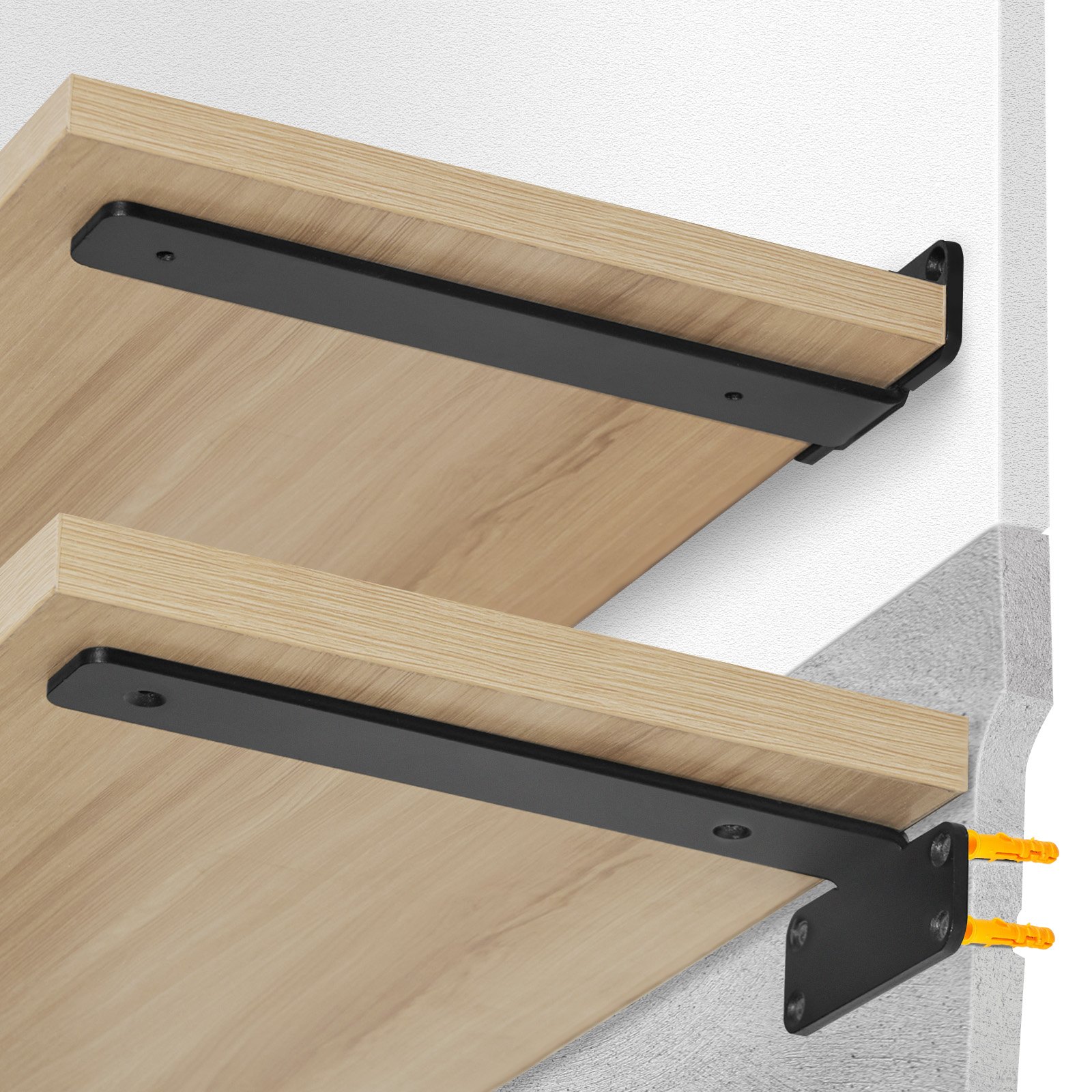 Riiuliklamber, 8”P x 4”L x 1,6”K 6 tk, vastupidavad ujuvad riiuliklambrid
