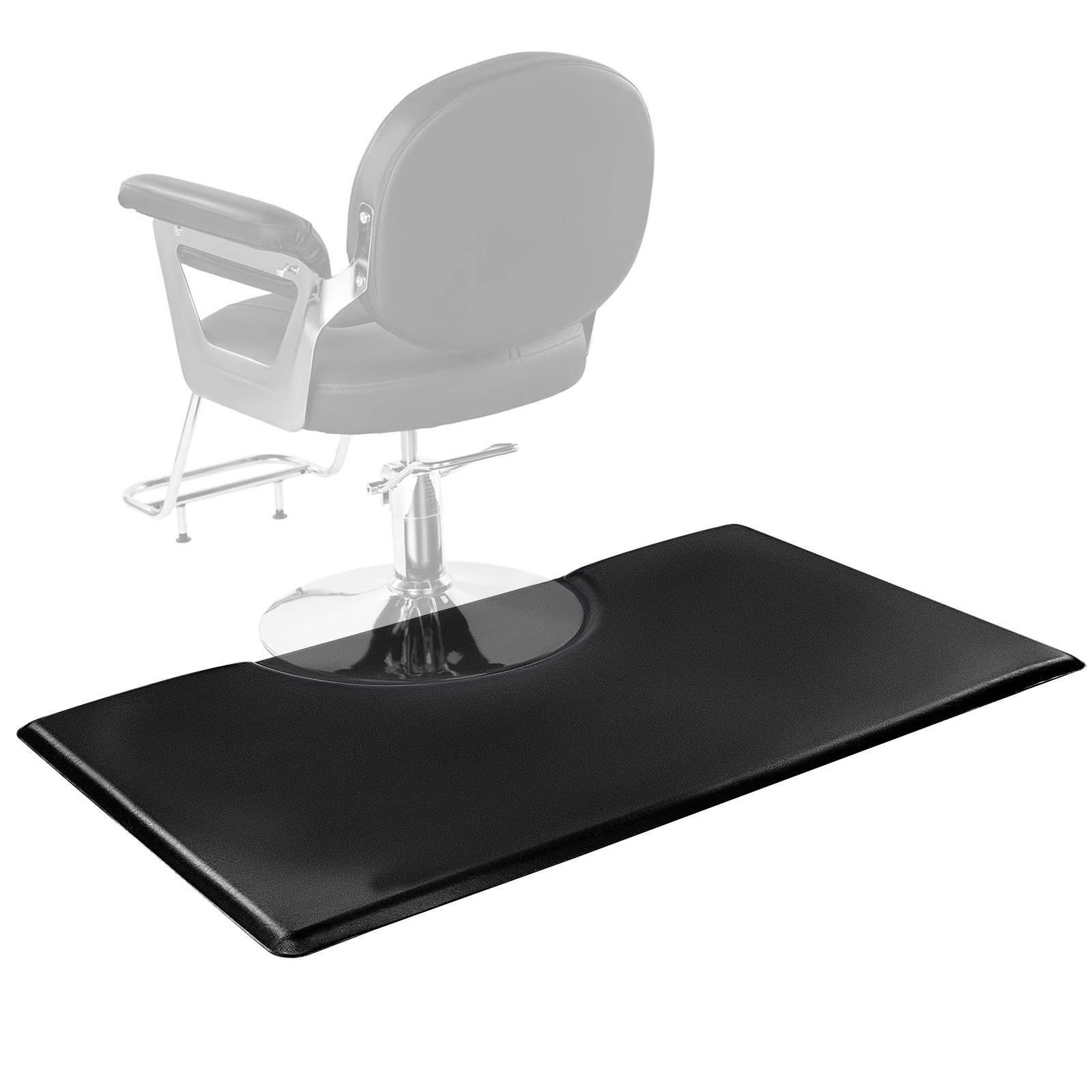 Juuksurisalongi matt, 1525 x 915 mm, ristkülikukujuline, väsimusvastane salongi toolimatt, 23 mm paksendatud PVC + PU, juuksurisalongi põrandamatt ümarate väljalõigetega, komistusvastaste kaldservade ja libisemiskindla põhjaga