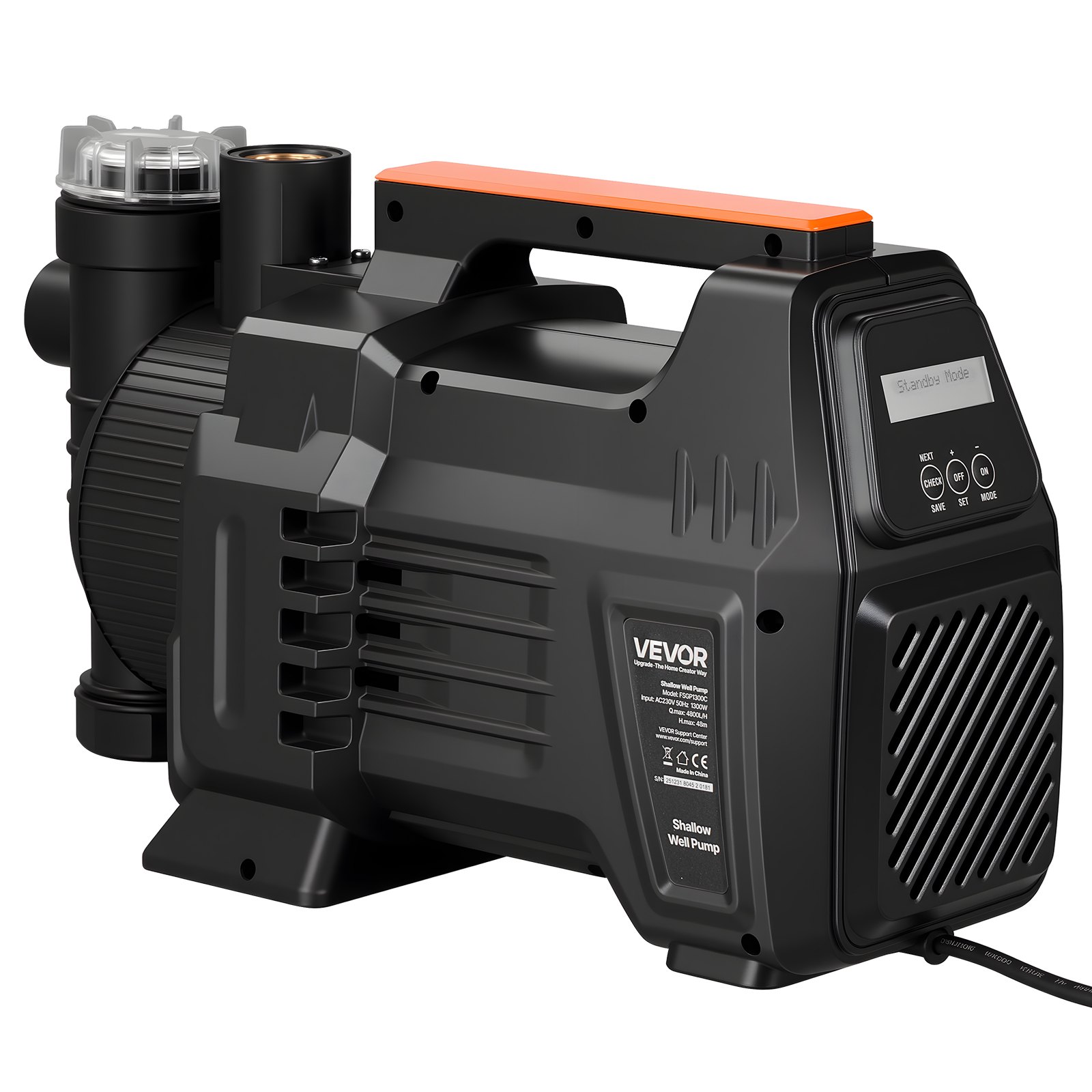Elektrooniline madala kaevuga jugapump, 1300 W, maksimaalne voolukiirus 4800 l/h