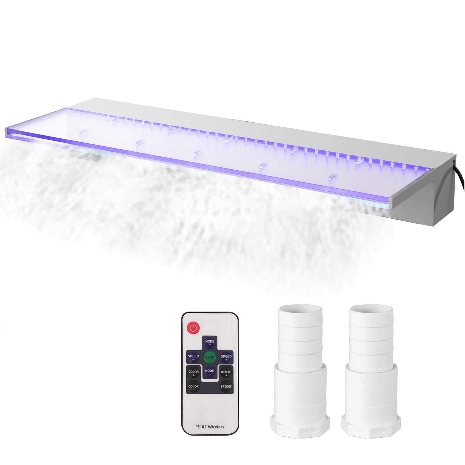 Purskkaevu ülevooluava 91 9 x 8 1 x 20 6 cm basseini juga purskkaev 17 värvi LED-värvides basseini juga komplekt