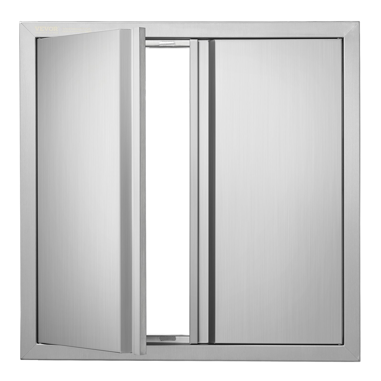 Grilli luuk 610x610 mm topeltuks välisköögile roostevabast terasest süvistatav uks seinale kinnitatav vertikaalne uks