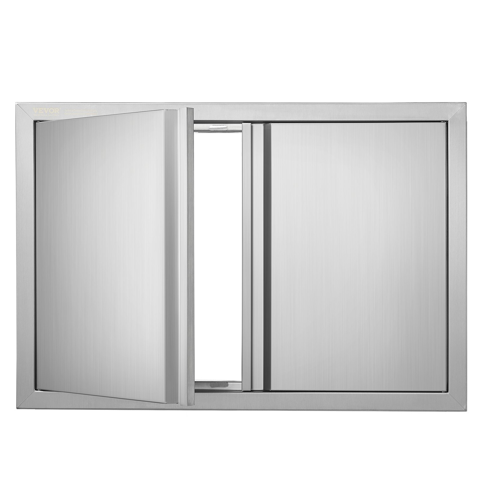 Grilli luuk 710x482 mm topeltuks välisköögile roostevabast terasest süvistatav uks seinale kinnitatav vertikaalne uks