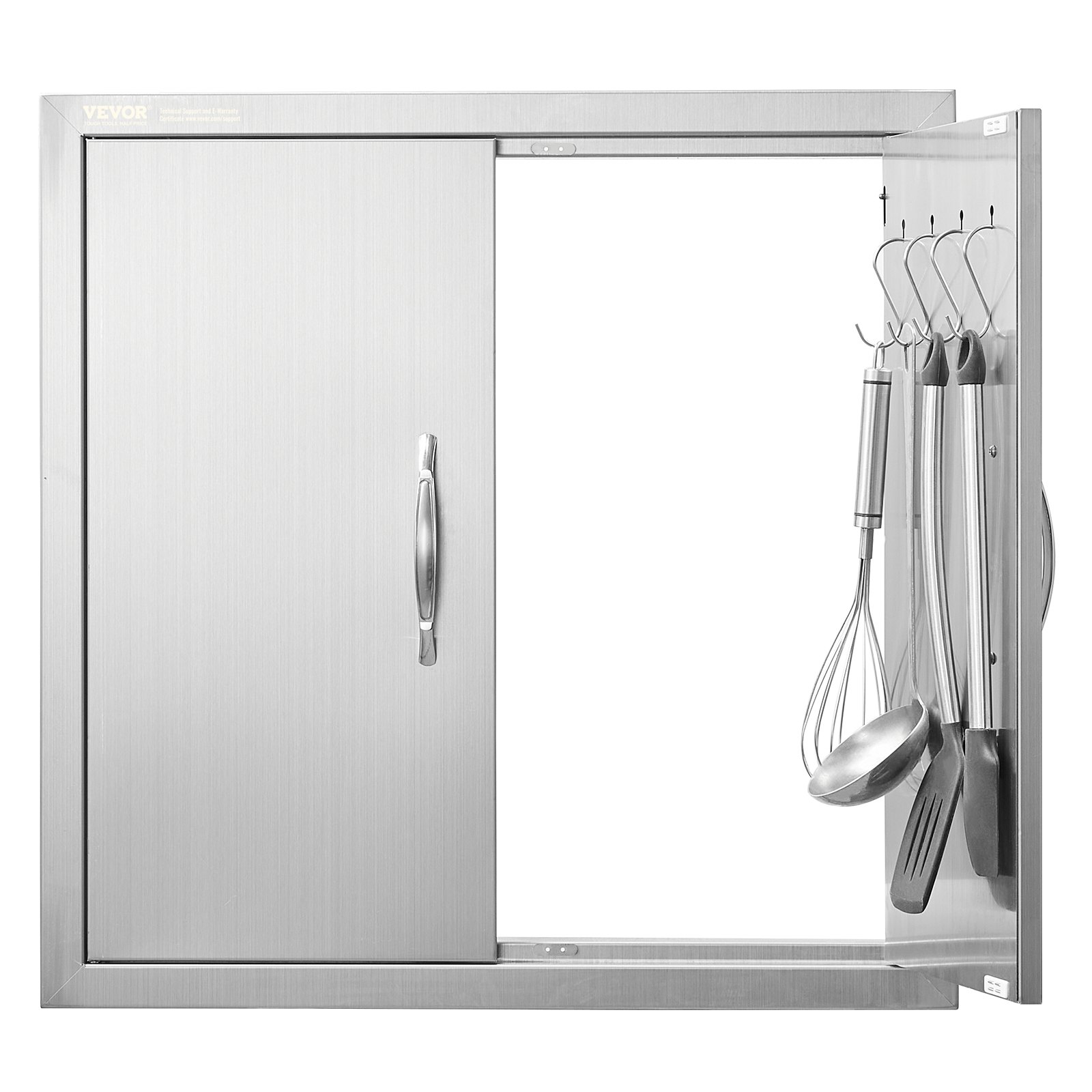 Grilli luuk 610x610 mm topeltuks välisköögile roostevabast terasest süvistatav uks topeltseinaga vertikaalne uks
