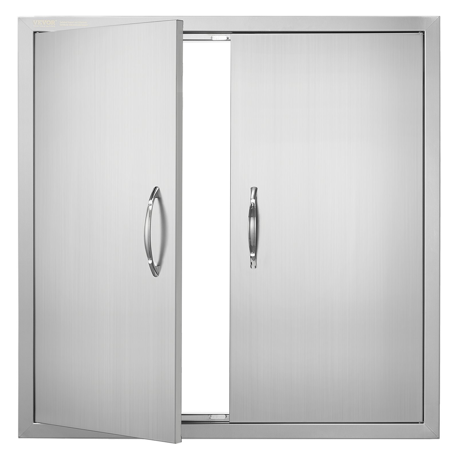 Grilli luuk 790x790 mm topeltuks välisköögile roostevabast terasest süvistatav uks seinale kinnitatav vertikaalne uks