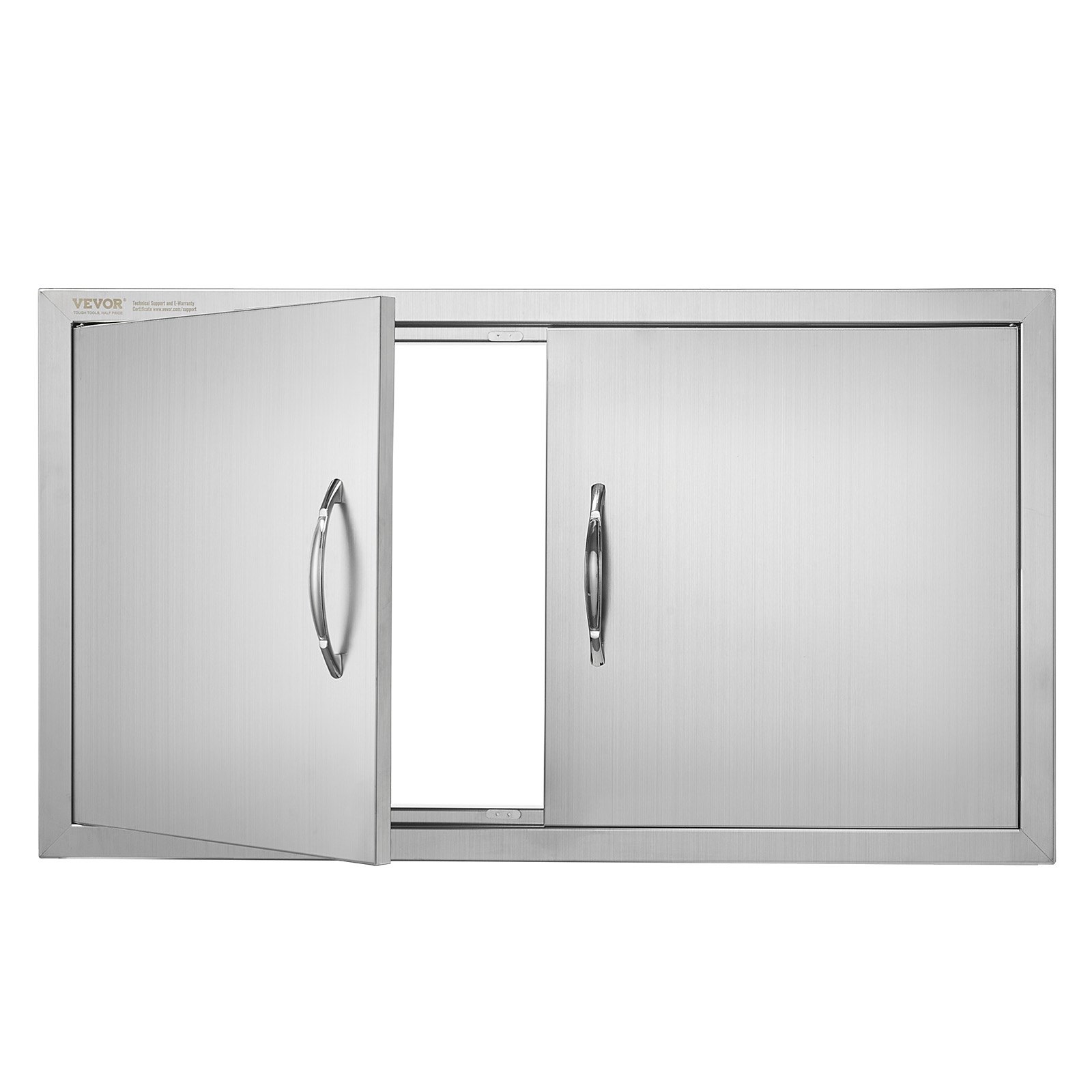 Grilli luuk 863x482 mm topeltuks välisköögile roostevabast terasest süvistatav uks seinale kinnitatav vertikaalne uks