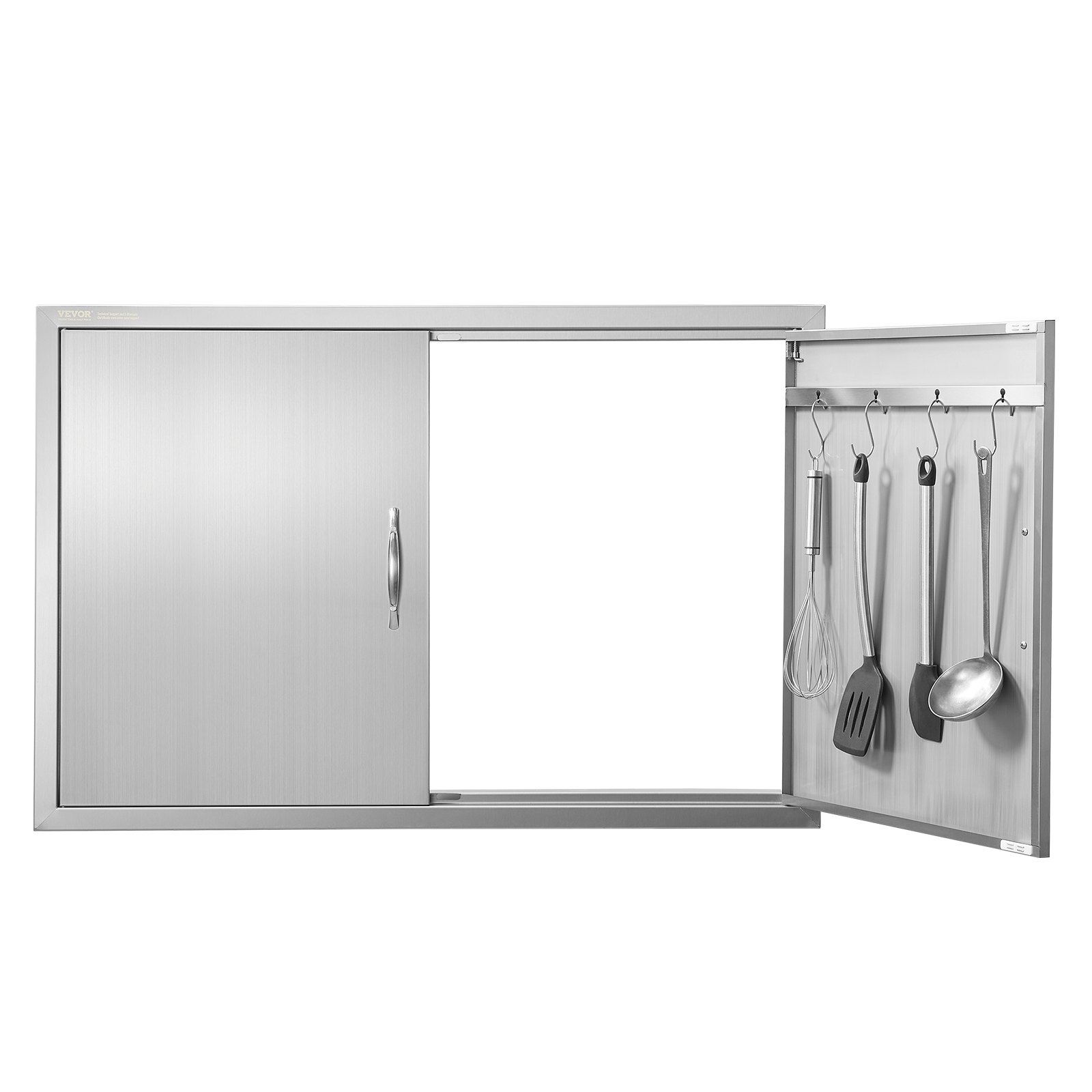 Grilli luuk 990x660 mm topeltuks välisköögile roostevabast terasest süvistatav uks seinale kinnitatav vertikaalne uks