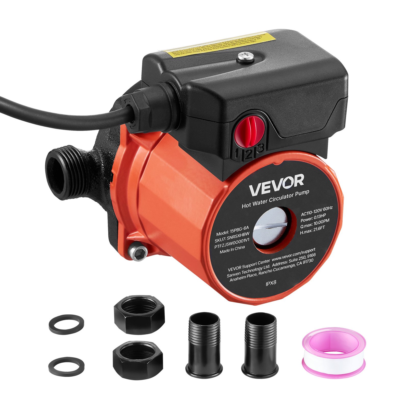 Sooja vee ringluspump, 38 l/min, kohese ringlusega ringluspumba süsteem