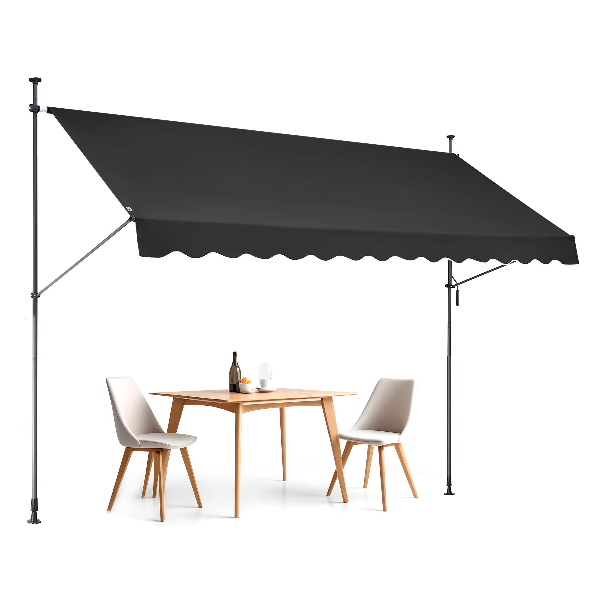351 x 119 cm sissetõmmatav terrassi varikatus varikatuse päikesevari käsitsi vändaga väliterrassi varikatus
