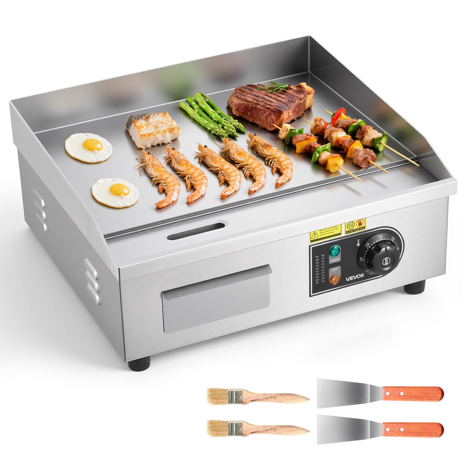 Elektrigrill, 450 x 300 mm, 2800 W, temperatuuri reguleerimine vahemikus 50-300°C