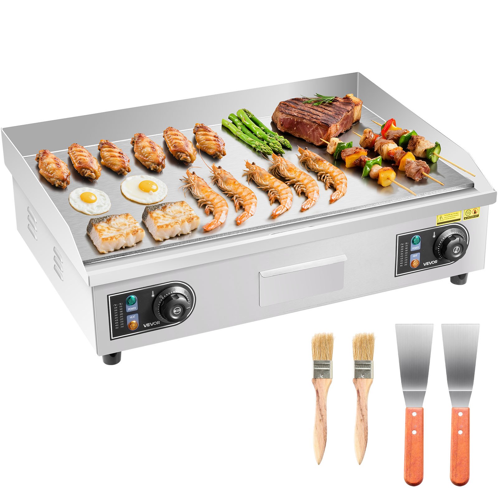 Elektrigrill, 655 x 400 mm, 4000 W, temperatuuri reguleerimine vahemikus 50-300 °C