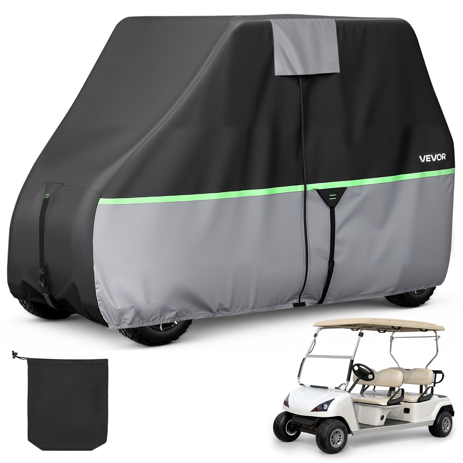 Golfikäru kate täiskate 2+2/4 reisijale 600D veekindel Oxford-kangast klubiauto kate sobib enamikele golfikärudele