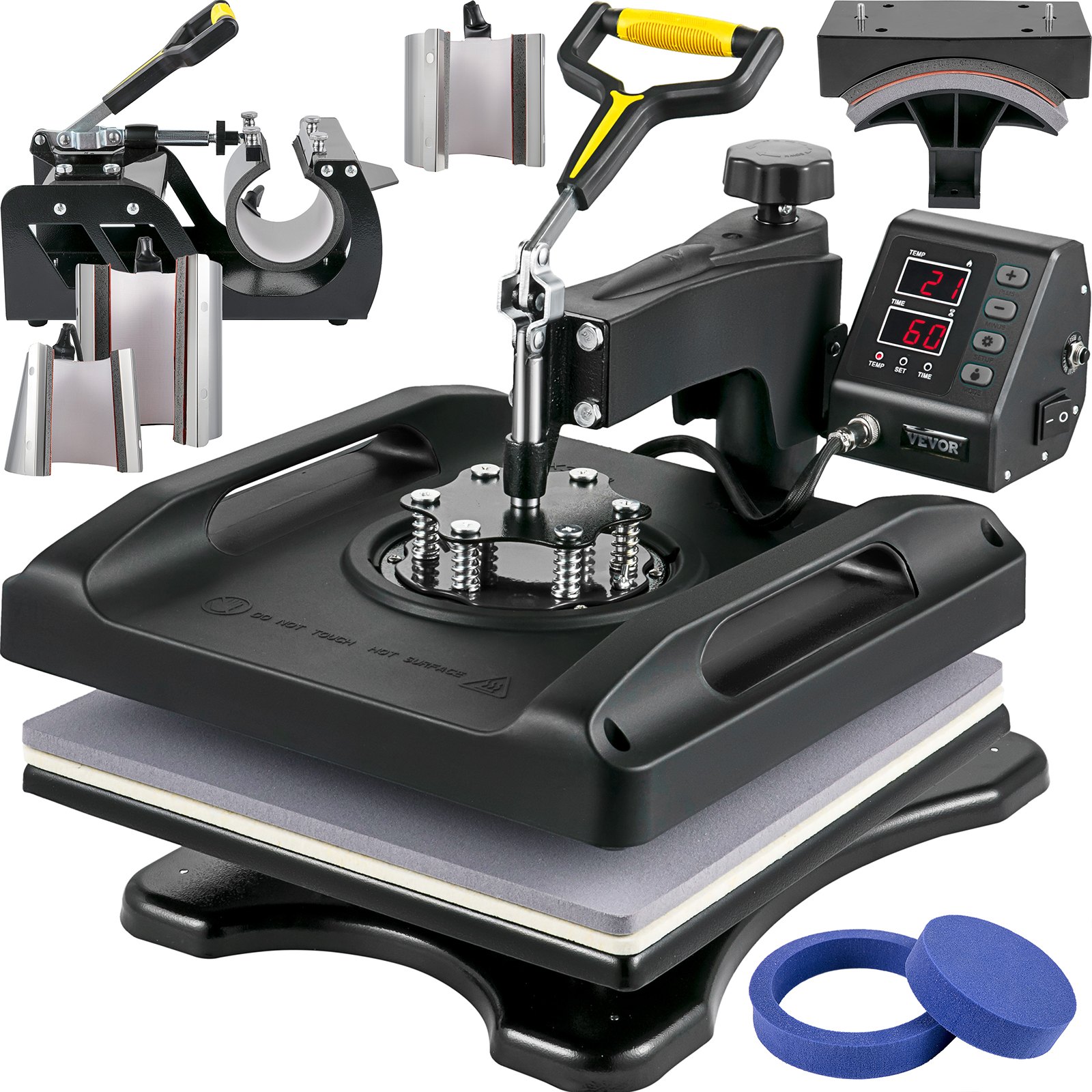 Kuumpress 38,1x38,1 cm 8 ühes kuumpress 1000W sublimatsioonimasin 360° pöörlemine