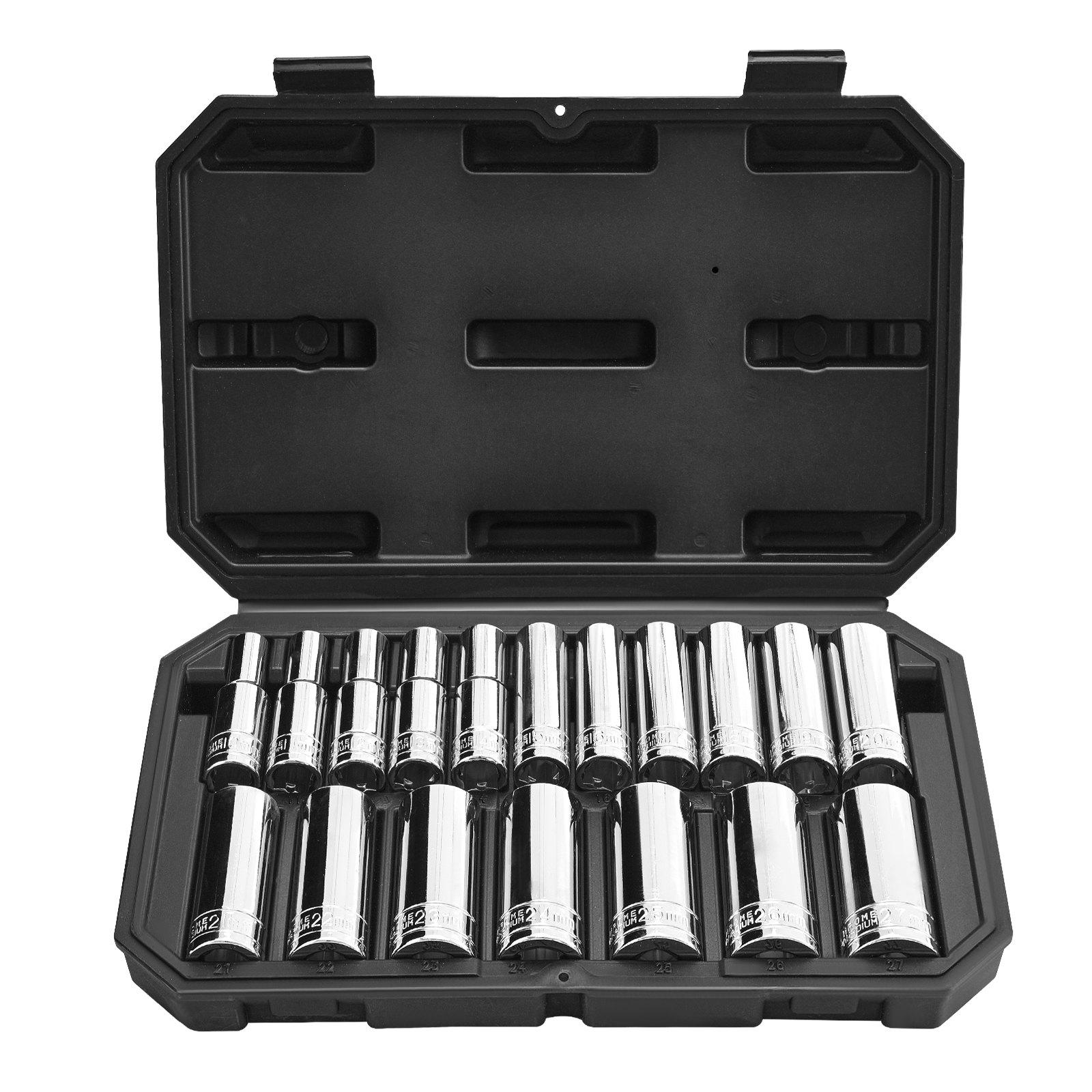 Padrunvõtmete komplekt, 18 osa, 12,7 mm padrunvõtmete tööriistakomplekt