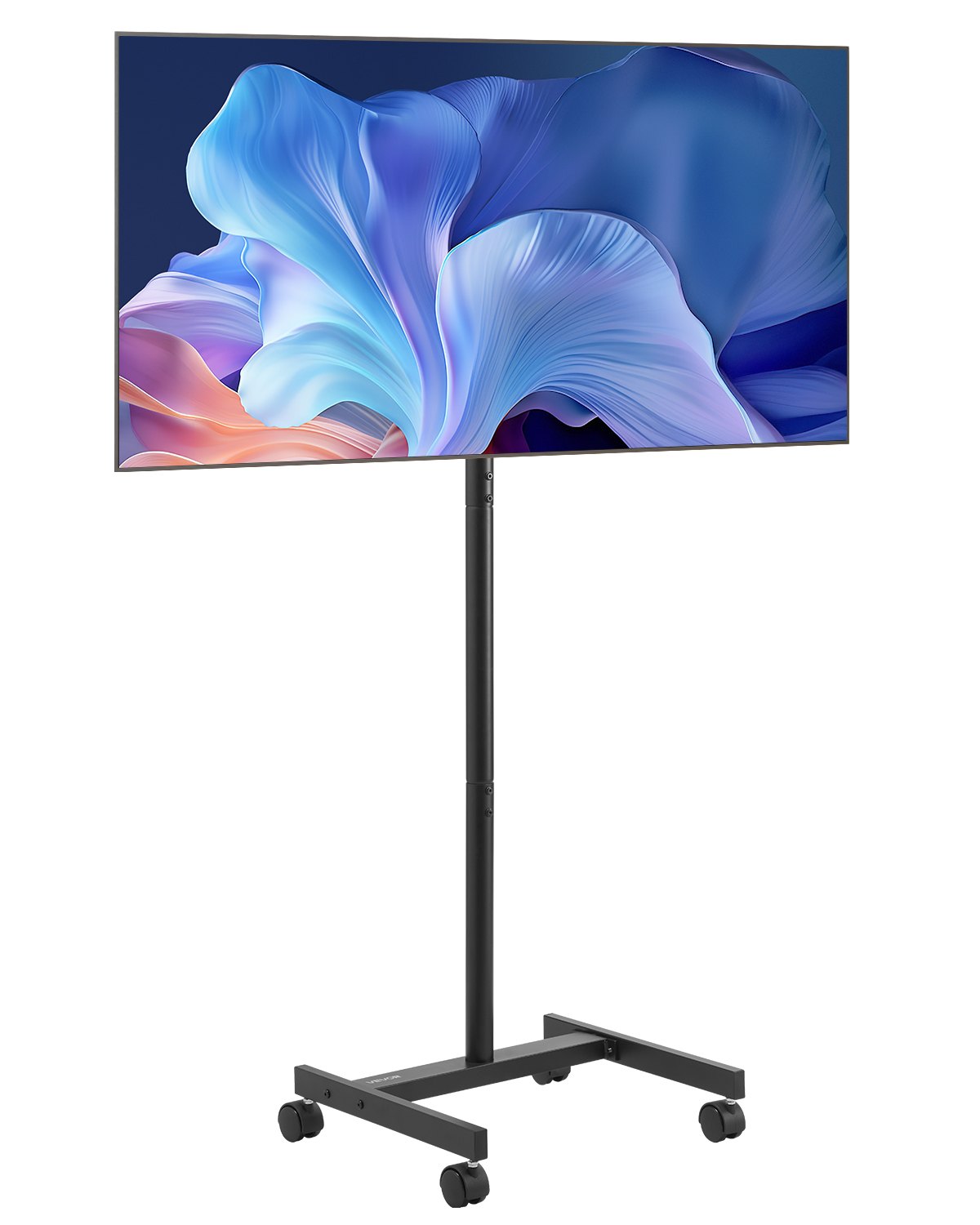 Ratastel telerialus, mobiilne telerialus 17–140 cm ekraanidele, vertikaalselt horisontaalselt, kaasaskantav ratastel telerialus, kandevõime kuni 20 kg, sobib elutuppa, magamistuppa, kontorisse ja õue, maksimaalne VESA 200x200 mm