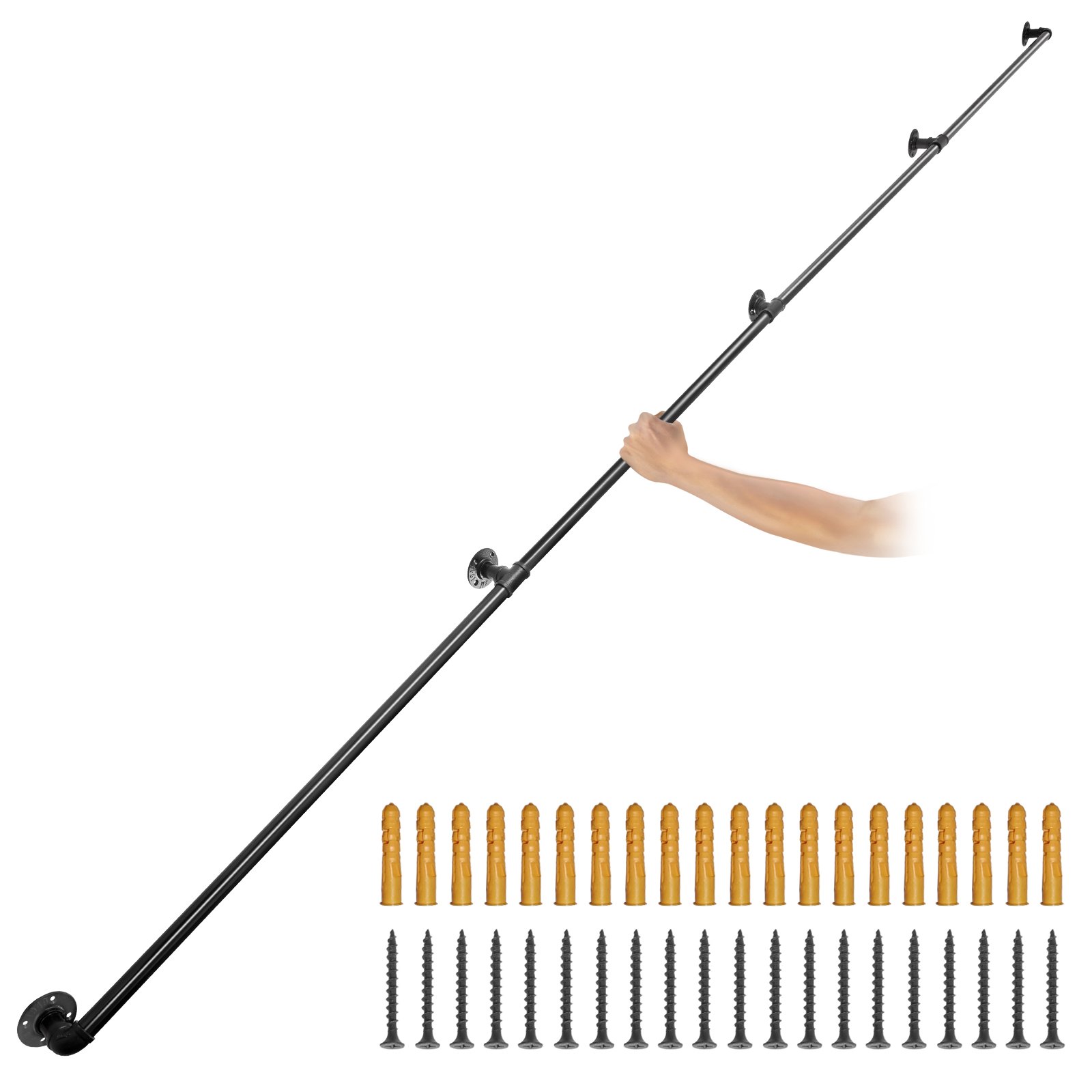 Torust trepikäsipuu 396 2 cm trepikäsipuu kandevõime 199 6 kg süsinikterasest torukäsipuu tööstuslik torukäsipuu