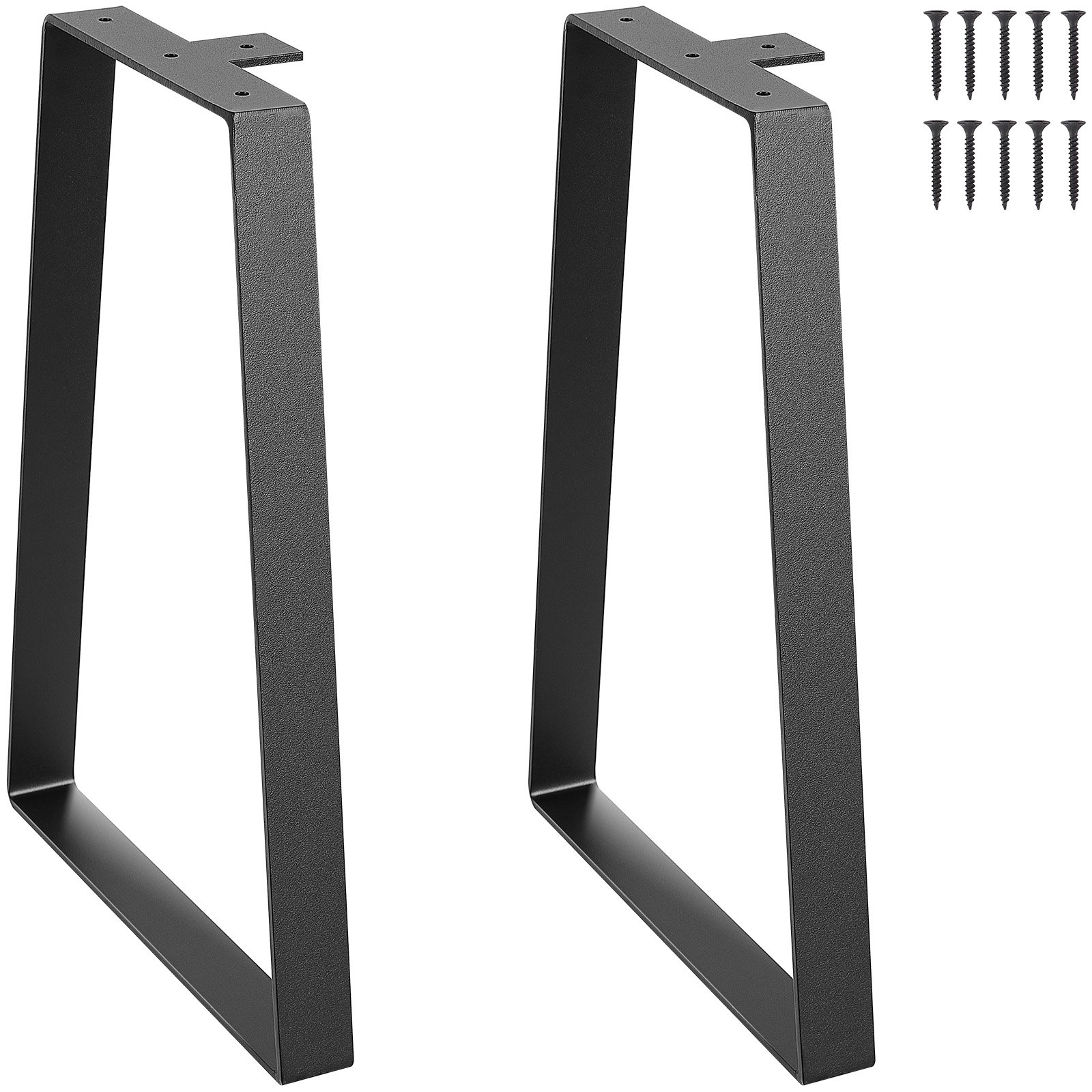 Trapetsikujulised metallist lauajalad (40,6 cm), 2 tk komplekt, modernsed asendusjalad kohvilauale, must