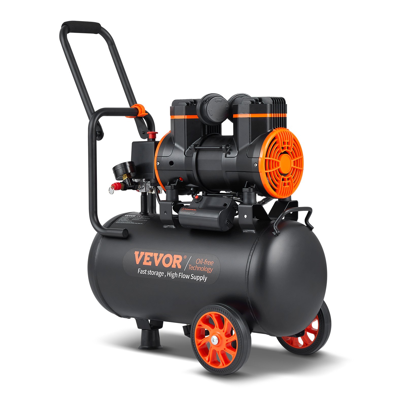 Õhukompressor 23,8 L 1450W 5,7 m³/h @ 6,2 bar 70 dB ülivaikne õlivaba