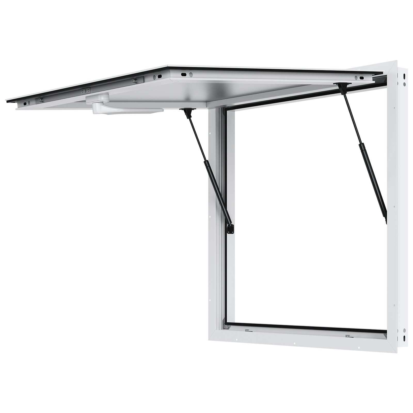 Toidukäru müügiaken, 91,4 x 91,4 cm alumiiniumisulamist toidukäru teenindusaken, kuni 85 kraadi, varikatuse ja konksuga, toidukärude müügihaagistele